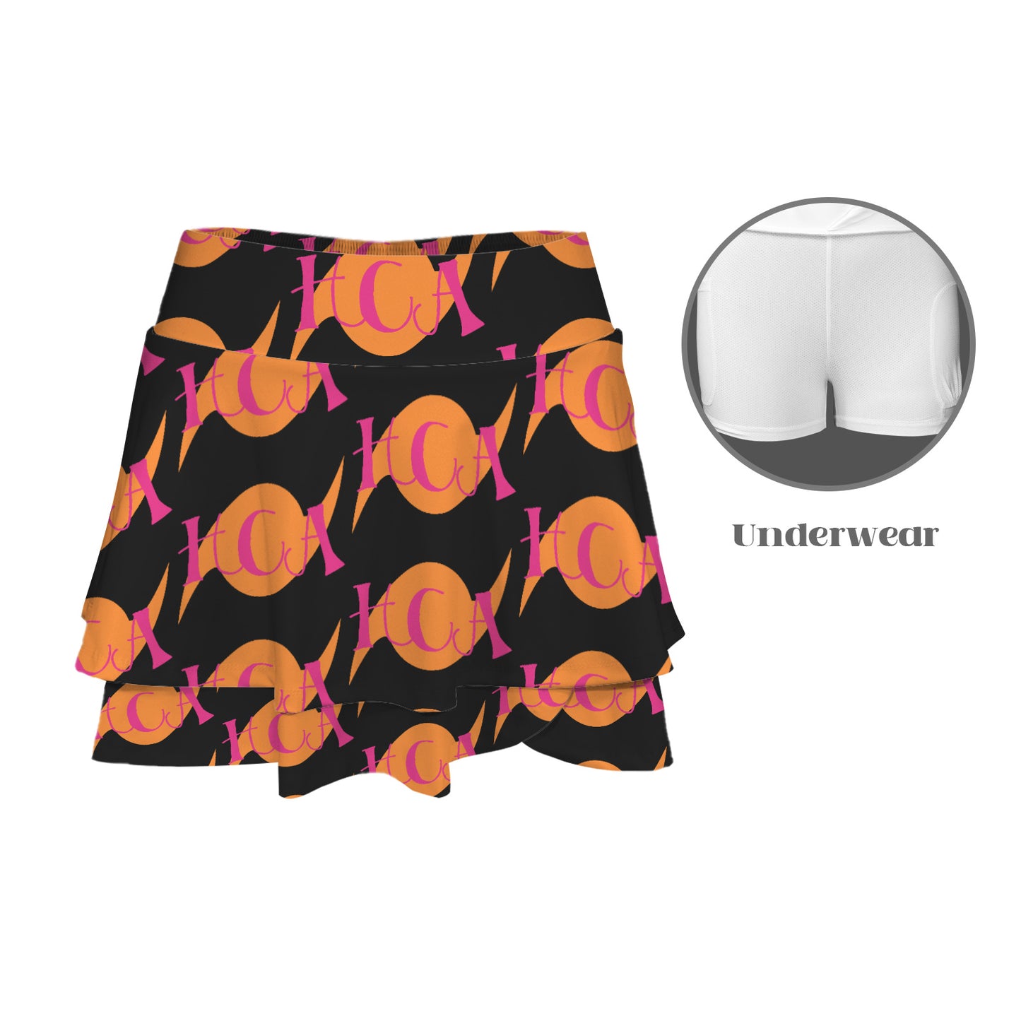 High Waist Layered Ruffle Pockets Sports Skirt