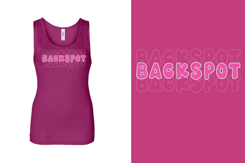 BACKSPOT 3-lines glitter rhinestones Youth Tank