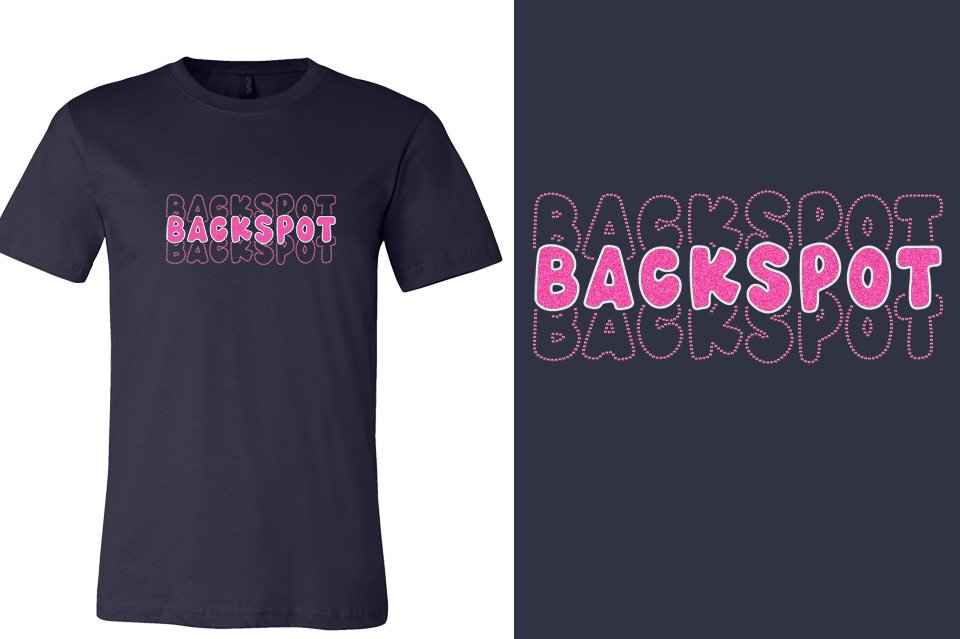 BACKSPOT 3-lines glitter rhinestones Unisex t-shirt