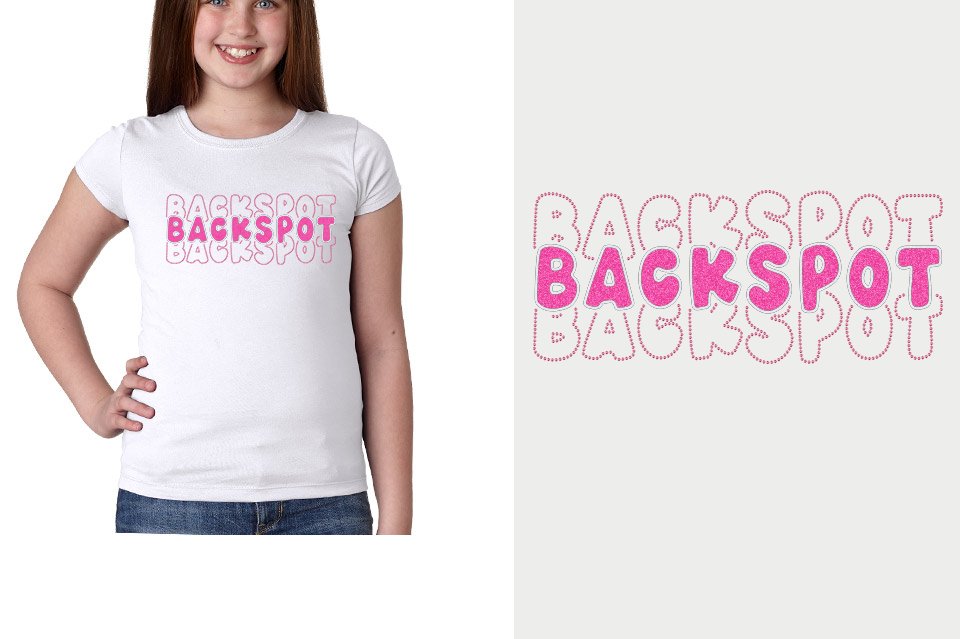 BACKSPOT 3-lines glitter rhinestones Girls' Princess T-Shirt