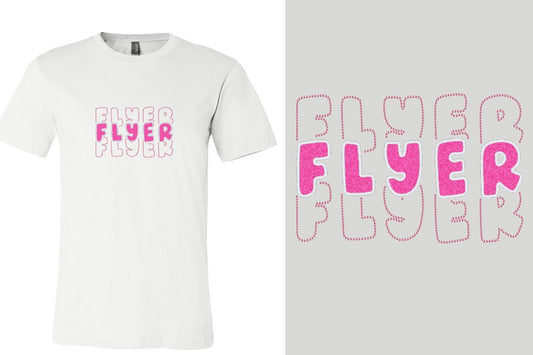 FLYER 3 lines glitter rhinestones Unisex t-shirt