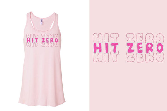 HIT ZERO 3 lines glitter rhinestones Youth Flowy Racerback Tank