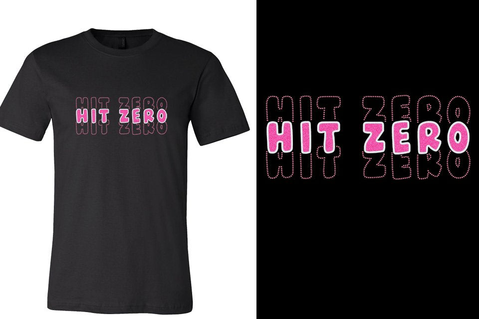 HIT ZERO 3 lines glitter rhinestones Unisex t-shirt