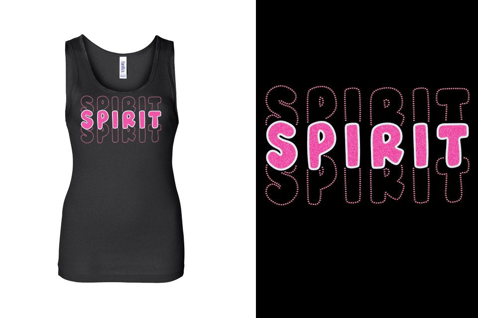 SPIRIT 3 lines glitter rhinestones Youth Tank