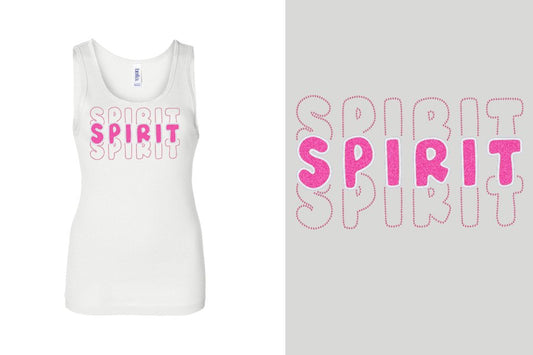 SPIRIT 3 lines glitter rhinestones Youth Tank