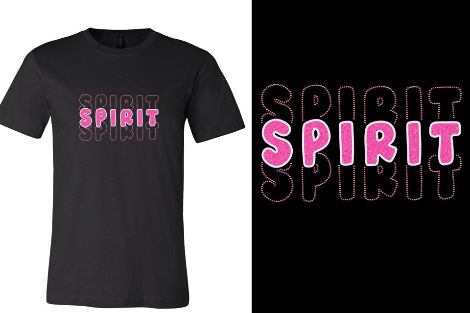 SPIRIT 3 lines glitter rhinestones Unisex t-shirt