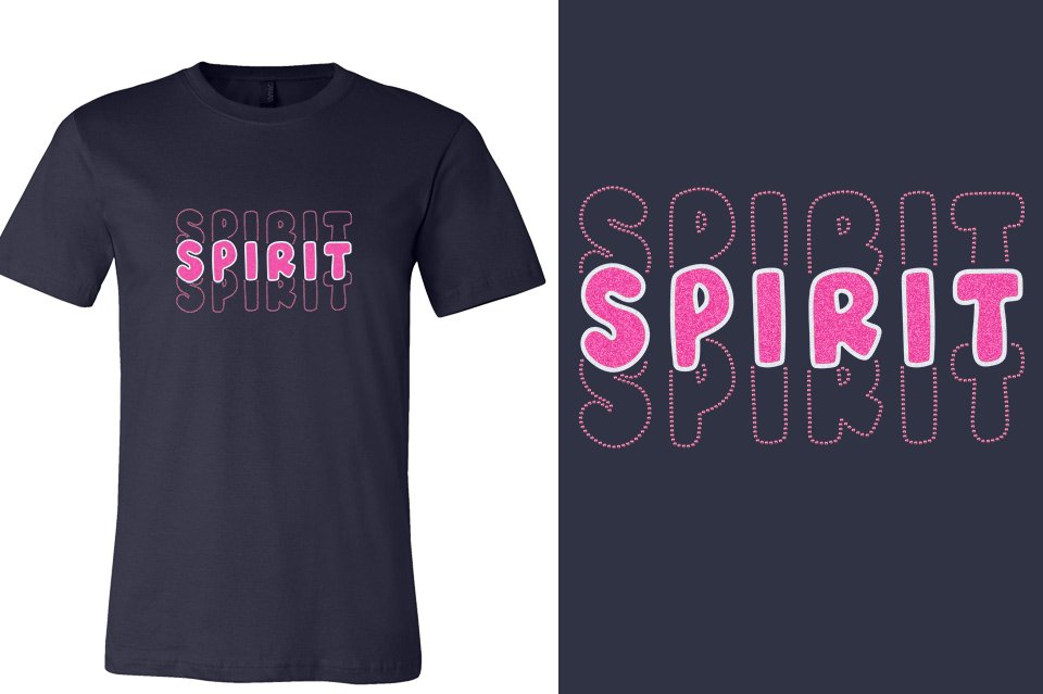 SPIRIT 3 lines glitter rhinestones Unisex t-shirt
