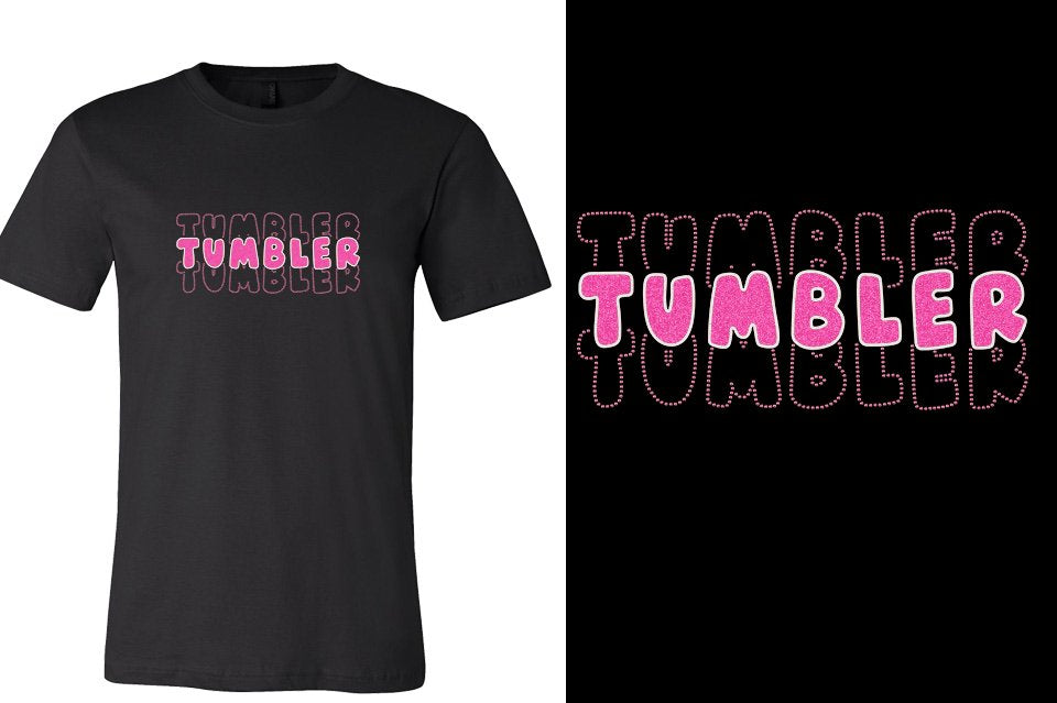 TUMBLER 3 lines glitter rhinestones Unisex t-shirt