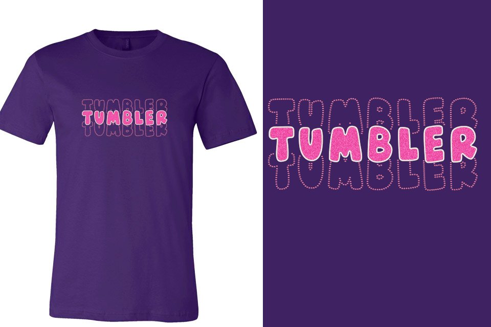 TUMBLER 3 lines glitter rhinestones Unisex t-shirt