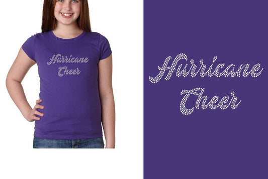 Rhinestones Hurricane script text stones 1-color Youth Girls' Princess T-Shirt