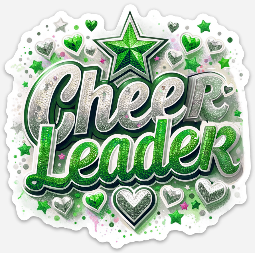 Cheerleadeer Green Sticker