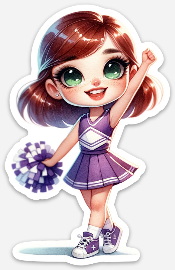Cheerleader Purple 2 Sticker