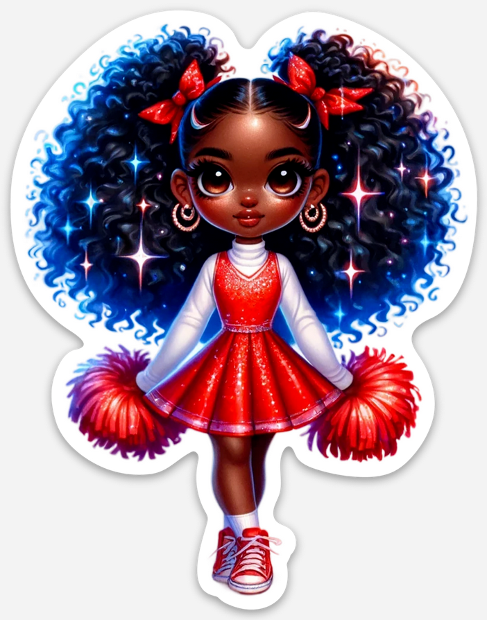 Cheerleader Red 8 Sticker