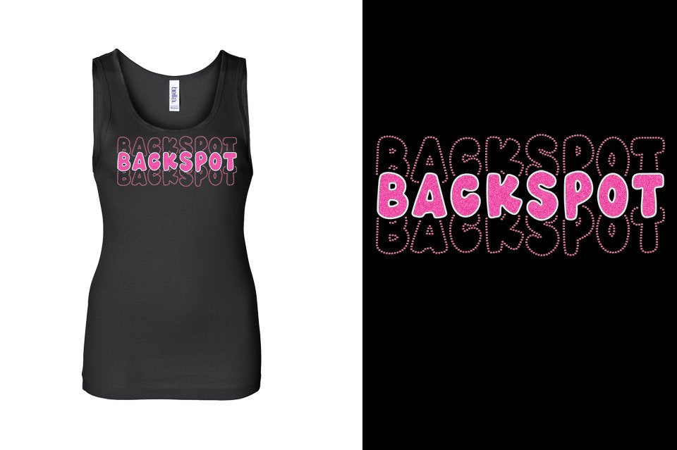 BACKSPOT 3-lines glitter rhinestones Youth Tank