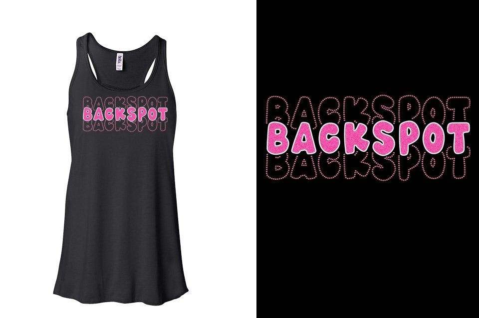 BACKSPOT 3-lines glitter rhinestones Youth Flowy Racerback Tank