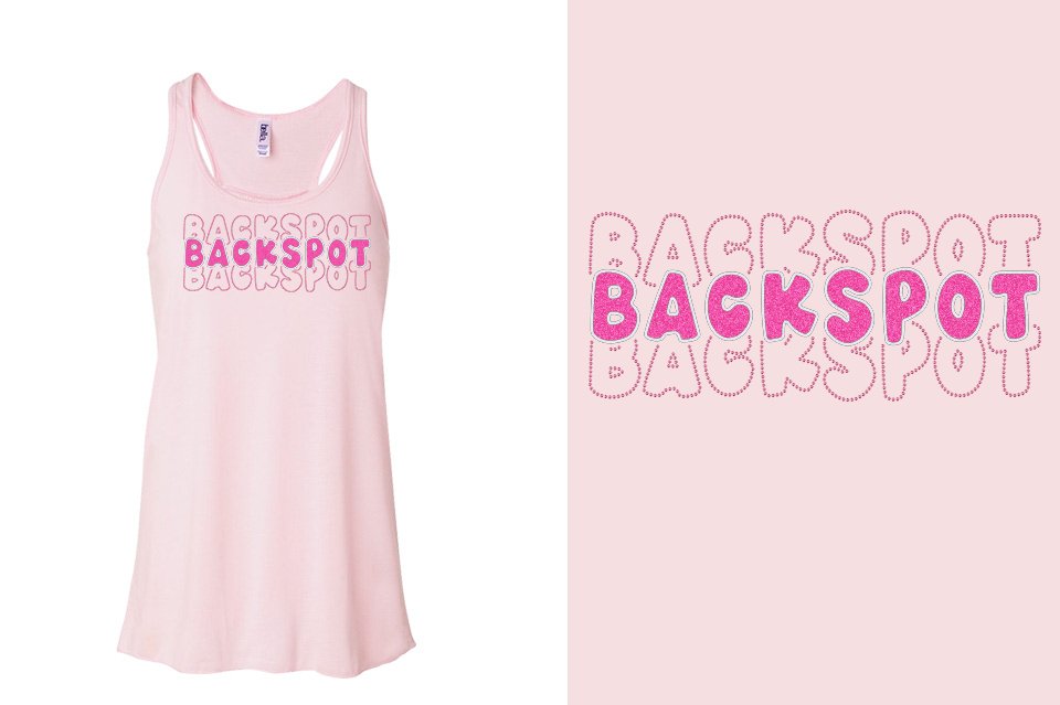 BACKSPOT 3-lines glitter rhinestones Youth Flowy Racerback Tank