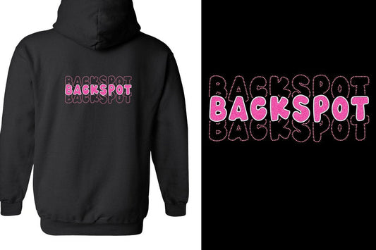 BACKSPOT 3-lines glitter rhinestones Unisex Zip Hoodie