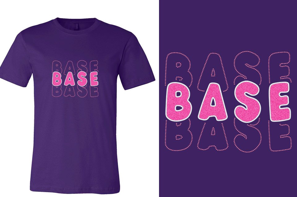 BASE 3-lines glitter rhinestones Unisex t-shirt