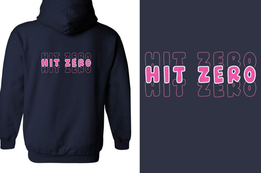 HIT ZERO 3 lines glitter rhinestones Unisex Zip Hoodie