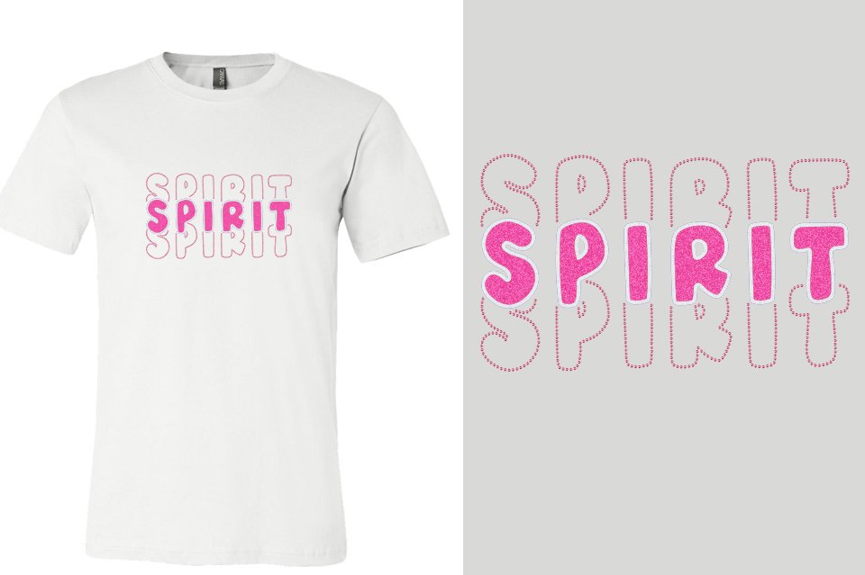 SPIRIT 3 lines glitter rhinestones Unisex t-shirt