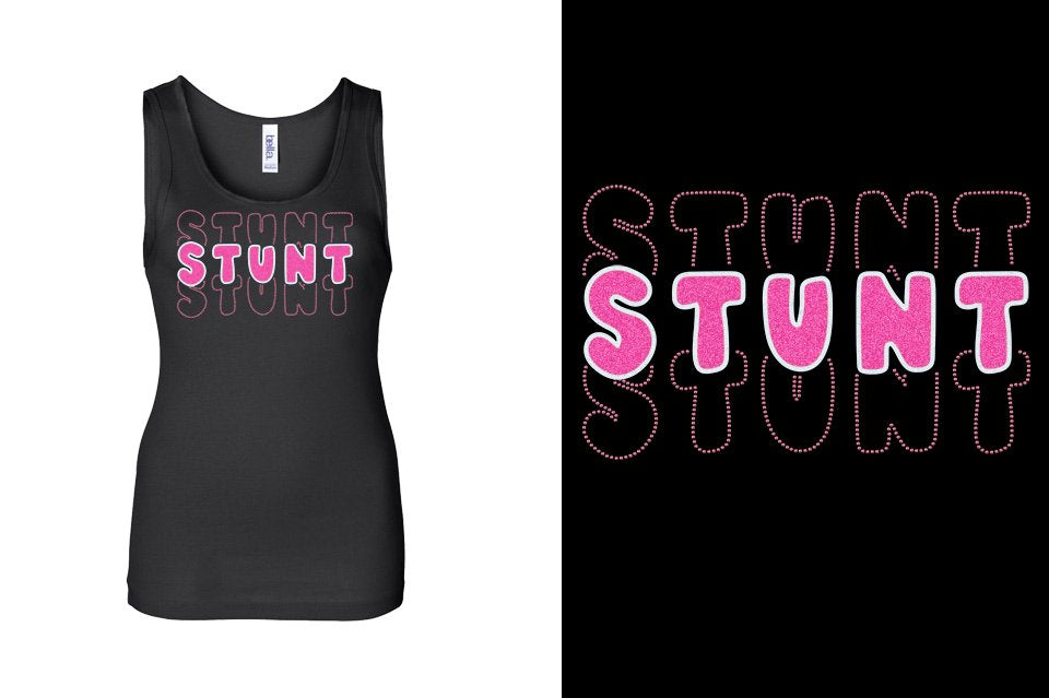 STUNT 3 lines glitter rhinestones Youth Tank