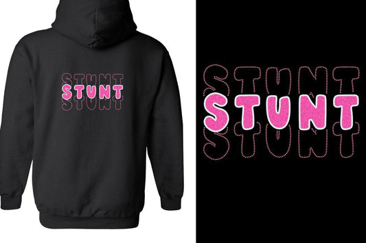 STUNT 3 lines glitter rhinestones Unisex Zip Hoodie