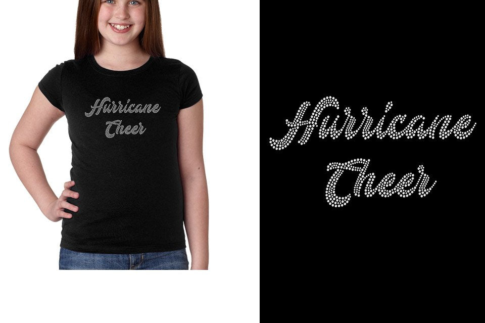 Rhinestones Hurricane script text stones 1-color Youth Girls' Princess T-Shirt