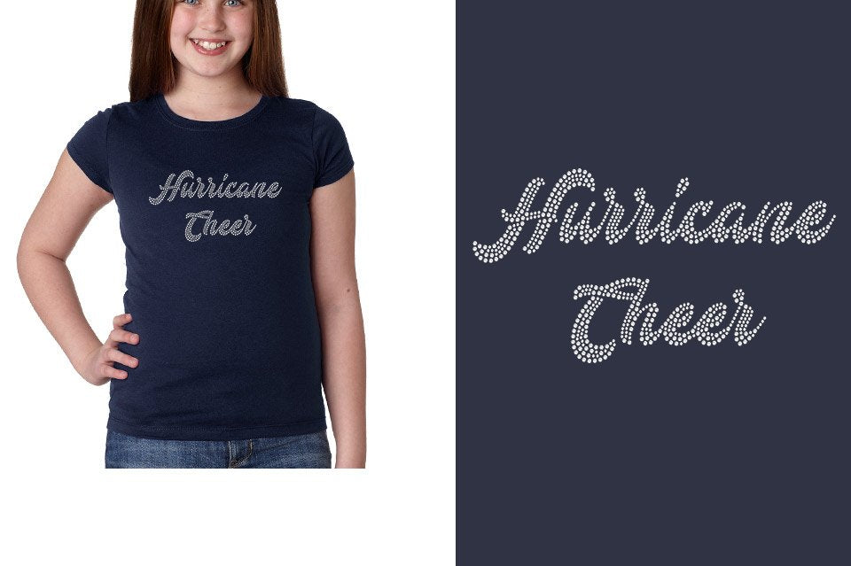 Rhinestones Hurricane script text stones 1-color Youth Girls' Princess T-Shirt