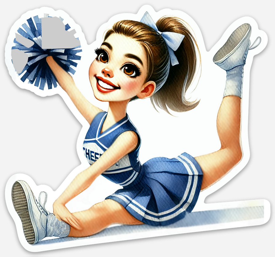 Cheerleader Blue 2 Sticker