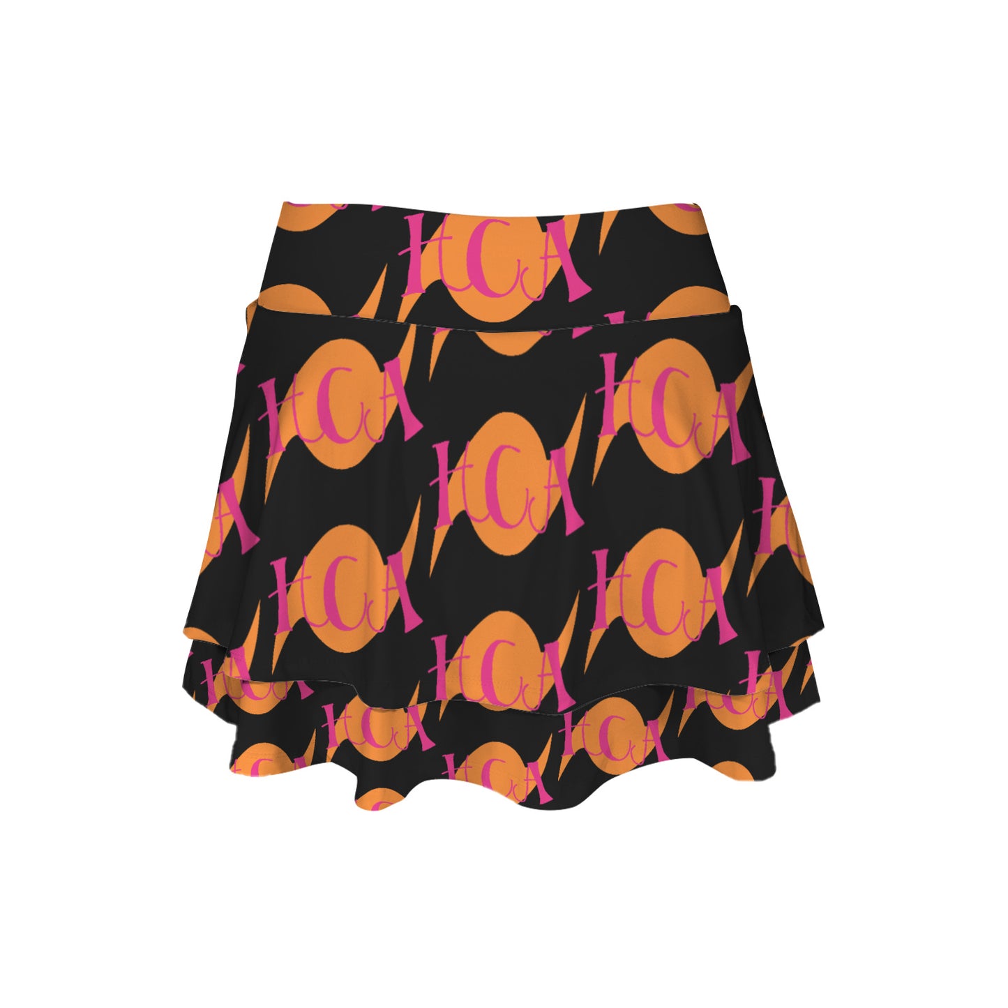 High Waist Layered Ruffle Pockets Sports Skirt